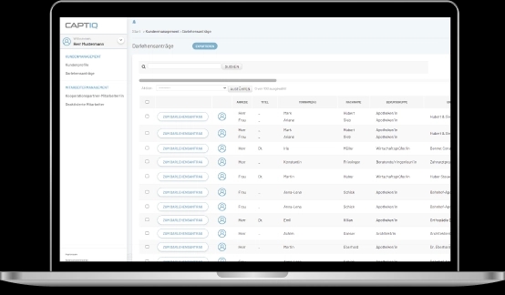 CAPTIQ dashboard on a macbook